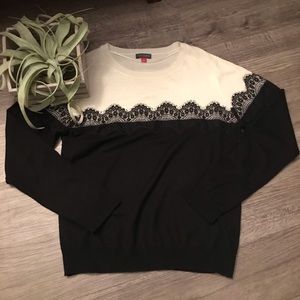 Vince Camuto Block, Lace Sweater
